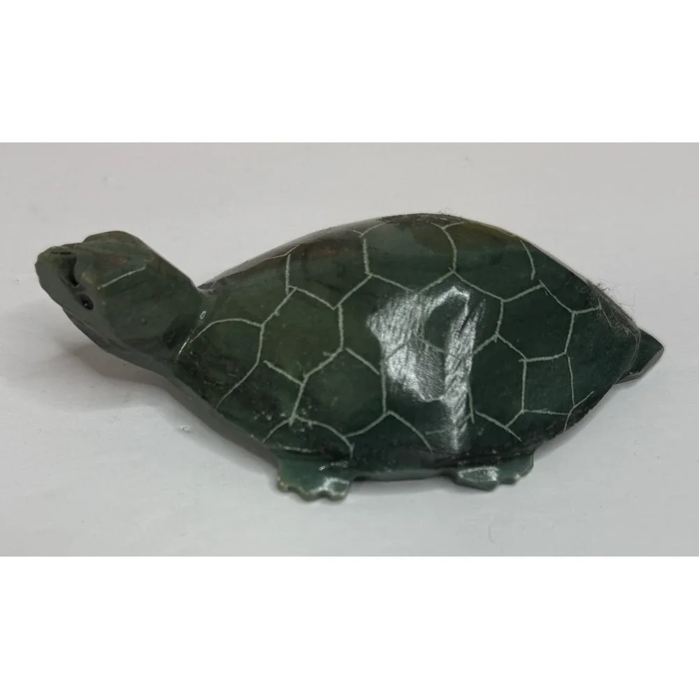 Handcrafted Stone Jade SEA TURTLE Figurine Carving Sculpture 4